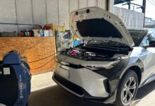 トヨタbz4x(電気自動車)のコンプレッサ交換を行いました